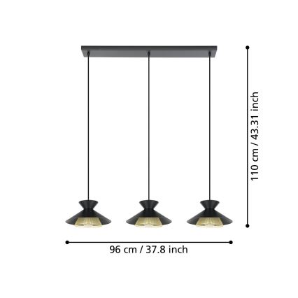 Eglo - Candelabro suspenso 3xE27/40W/230V