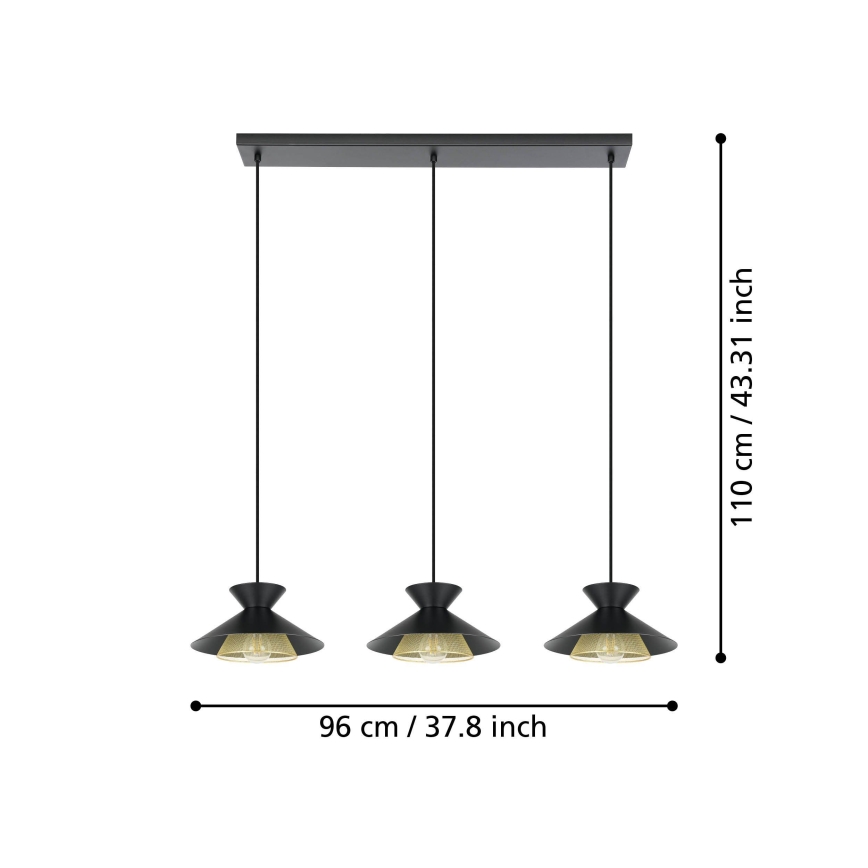Eglo - Candelabro suspenso 3xE27/40W/230V
