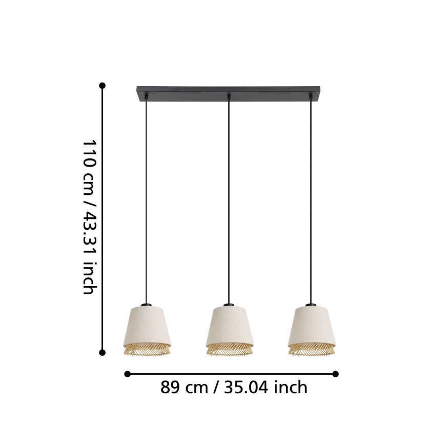 Eglo - Candelabro suspenso 3xE27/40W/230V