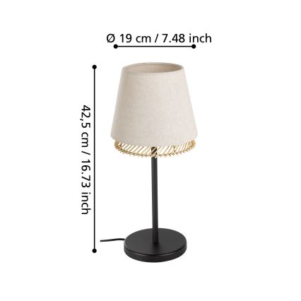 Eglo - Candeeiro de mesa 1xE27/40W/230V