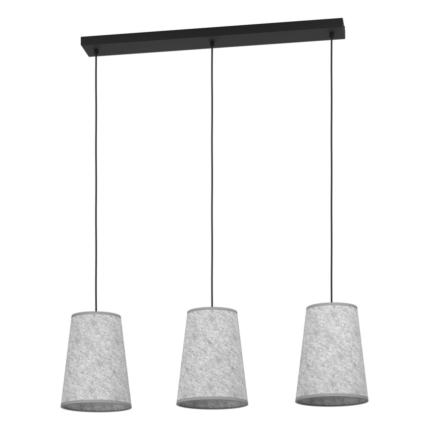 Eglo - Candelabro suspenso 3xE27/40W/230V cinzento