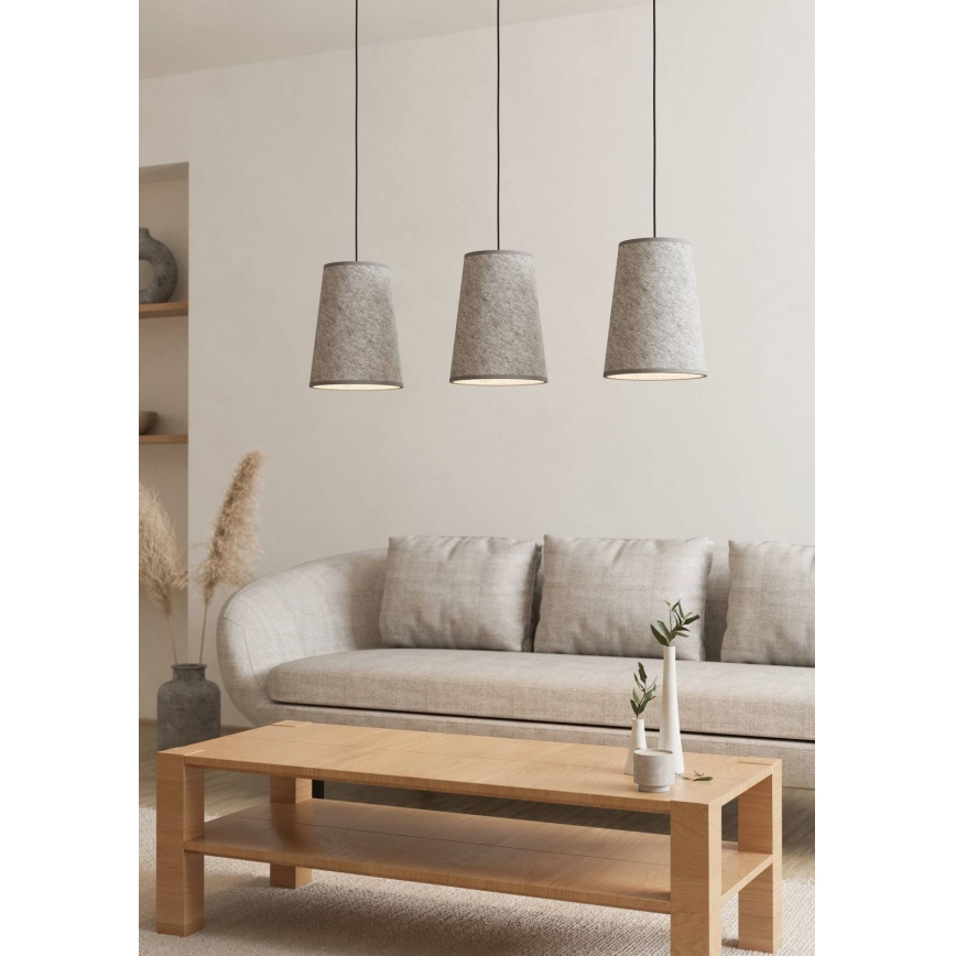 Eglo - Candelabro suspenso 3xE27/40W/230V cinzento