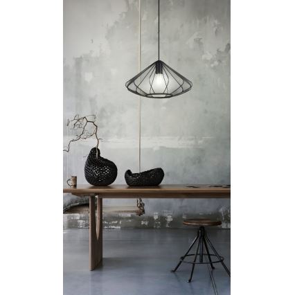 Eglo - Candeeiro suspenso 1xE27/40W/230V diâmetro 42,5 cm preto