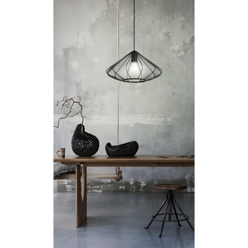 Eglo - Candeeiro suspenso 1xE27/40W/230V diâmetro 42,5 cm preto