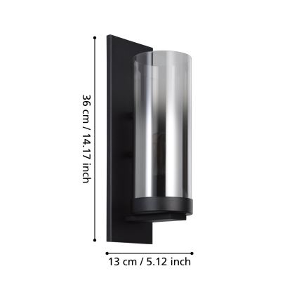 Eglo - Iluminação de parede 1xE27/40W/230V preto
