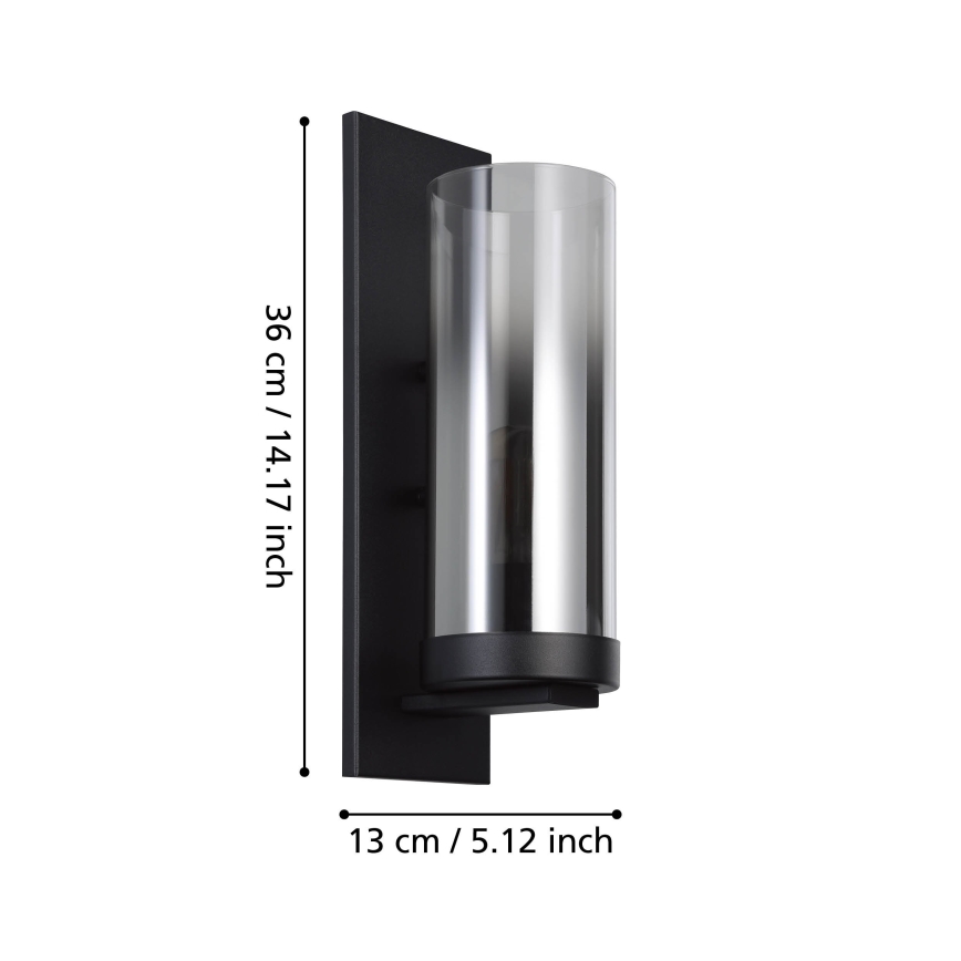 Eglo - Iluminação de parede 1xE27/40W/230V preto