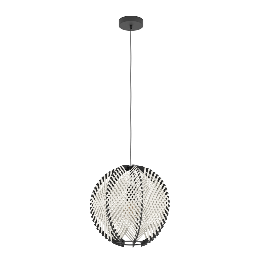 Eglo - Candeeiro suspenso 1xE27/40W/230V diâmetro 40 cm branco/preto