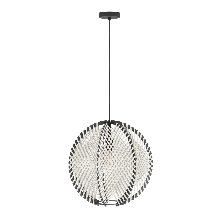 Eglo - Candeeiro suspenso 1xE27/40W/230V diâmetro 48 cm branco/preto