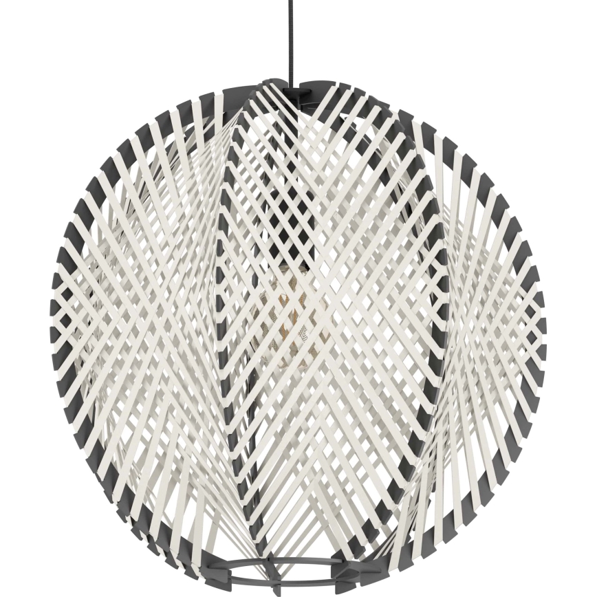 Eglo - Candeeiro suspenso 1xE27/40W/230V diâmetro 48 cm branco/preto
