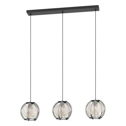 Eglo - Candeeiro suspenso 3xE27/40W/230V branco/preto