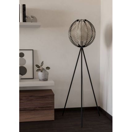 Eglo - Candeeiro de chão 1xE27/40W/230V branco/preto