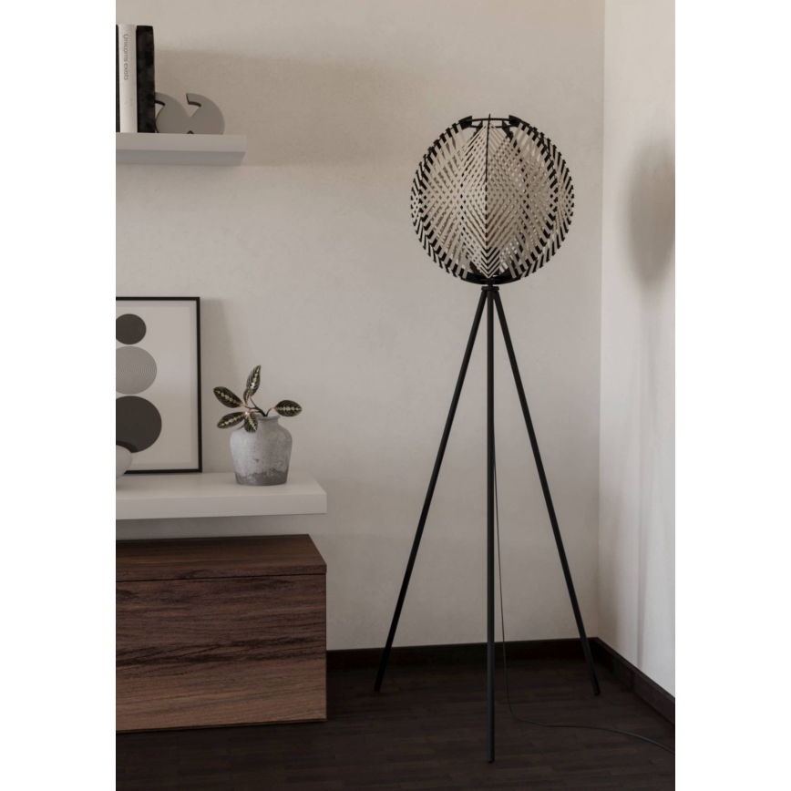 Eglo - Candeeiro de chão 1xE27/40W/230V branco/preto