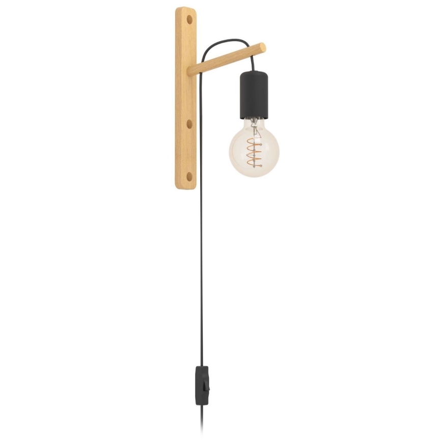 Eglo - Iluminação de parede 1xE27/10W/230V borracha de figueira castanho/preto