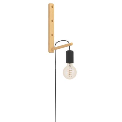 Eglo - Iluminação de parede 1xE27/10W/230V borracha de figueira castanho/preto