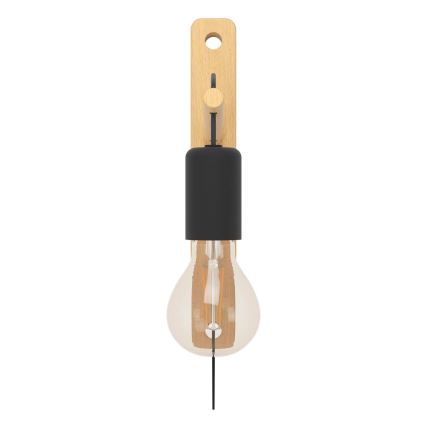 Eglo - Iluminação de parede 1xE27/10W/230V borracha de figueira castanho/preto