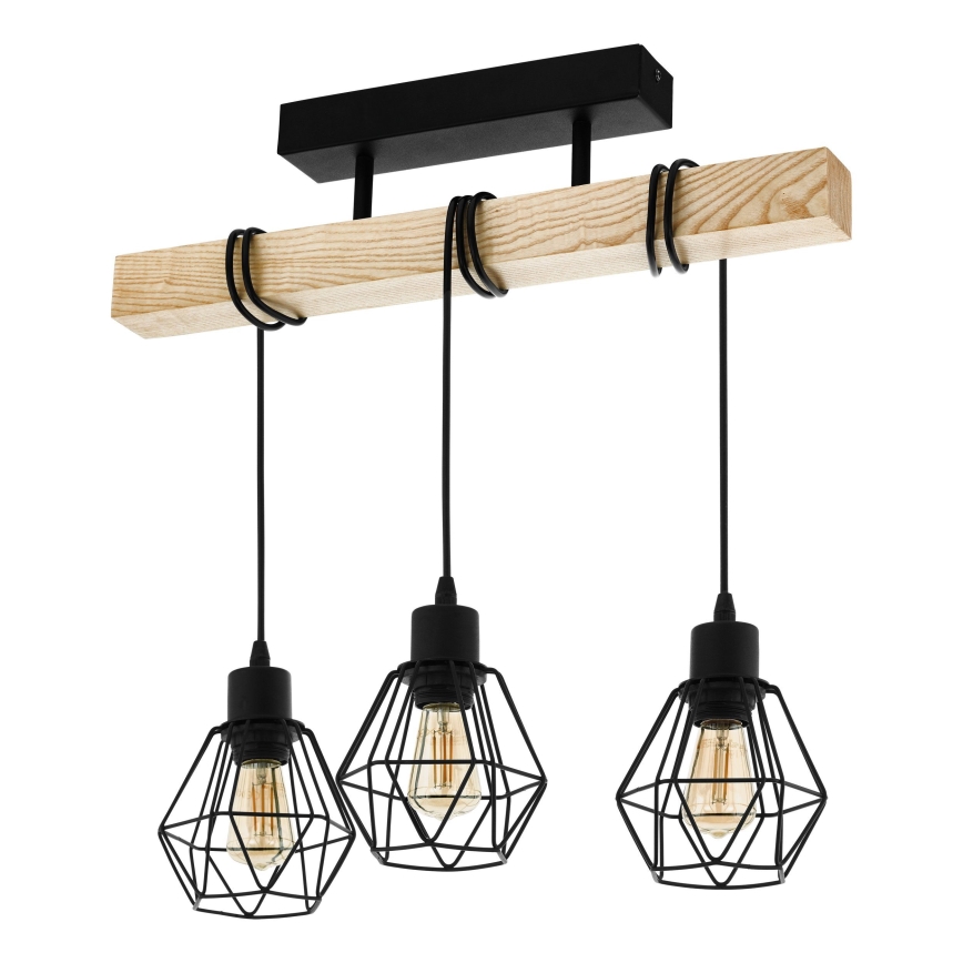 Eglo - Candeeiro integrado TOWNSHEND 3xE27/60W/230V - FSC certificado