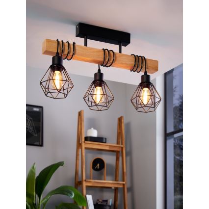 Eglo - Candeeiro integrado TOWNSHEND 3xE27/60W/230V - FSC certificado