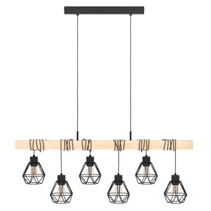 Eglo - Candeeiro suspenso TOWNSHEND 6xE27/60W/230V - FSC certificado