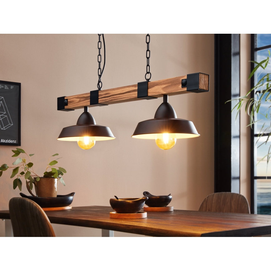 Eglo - Candeeiro suspenso 2xE27/60W/230V - FSC certificado