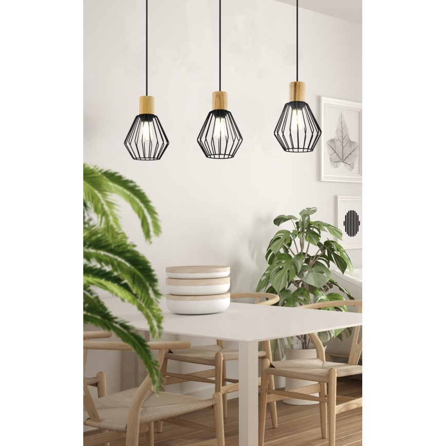 Eglo - Candeeiro suspenso 3xE27/60W/230V - FSC certificado