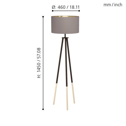 Eglo - Candeeiro de chão 1xE27/60W/230V - FSC certificado