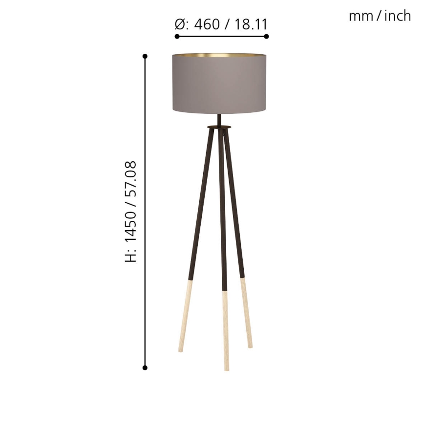 Eglo - Candeeiro de chão 1xE27/60W/230V - FSC certificado