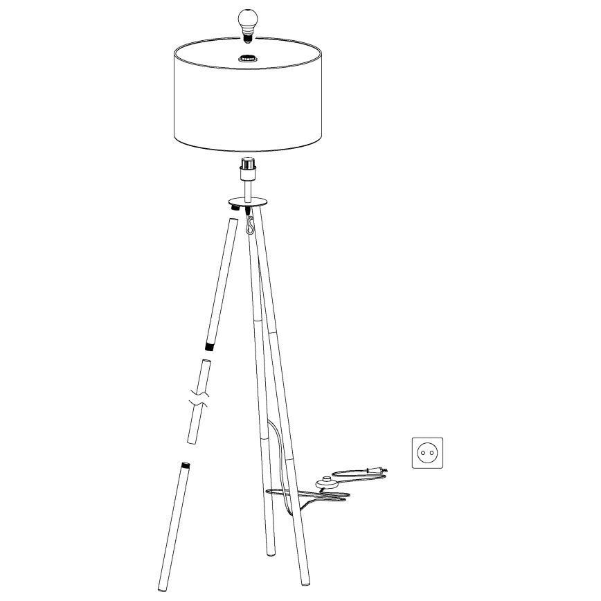 Eglo - Candeeiro de chão 1xE27/60W/230V - FSC certificado