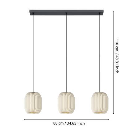 Eglo - Candeeiro suspenso 3xE27/40W/230V