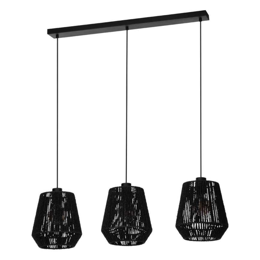 Eglo - Candeeiro suspenso 3xE27/60W/230V preto