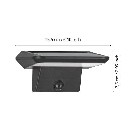 Eglo - Iluminação solar de parede LED com sensor LED/20W/3,7V IP44