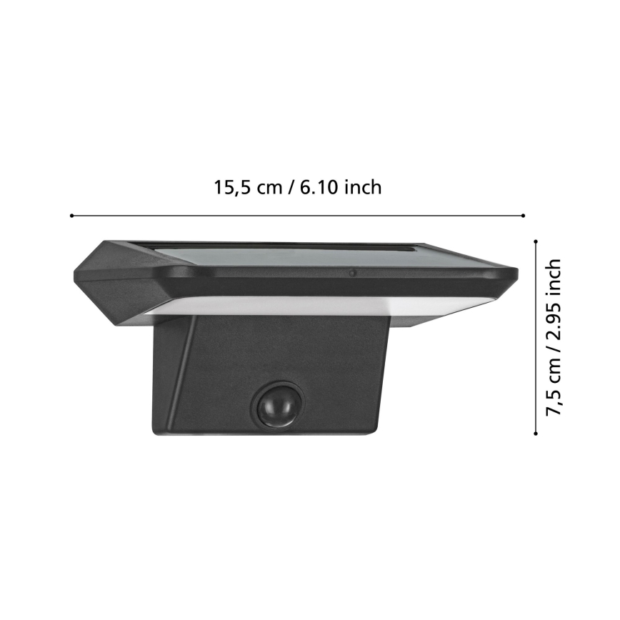Eglo - Iluminação solar de parede LED com sensor LED/20W/3,7V IP44