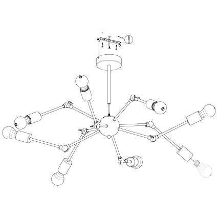Eglo - Candelabro pendente 8xE27/60W/230V