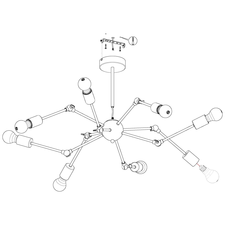 Eglo - Candelabro pendente 8xE27/60W/230V
