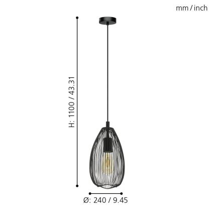 Eglo - Candelabro num fio 1xE27/60W/230V