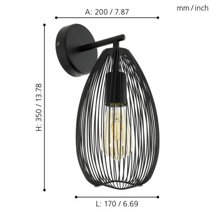 Eglo - Luz de parede 1xE27/60W/230V