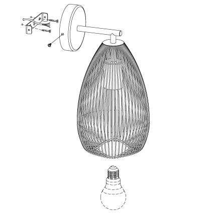 Eglo - Luz de parede 1xE27/60W/230V