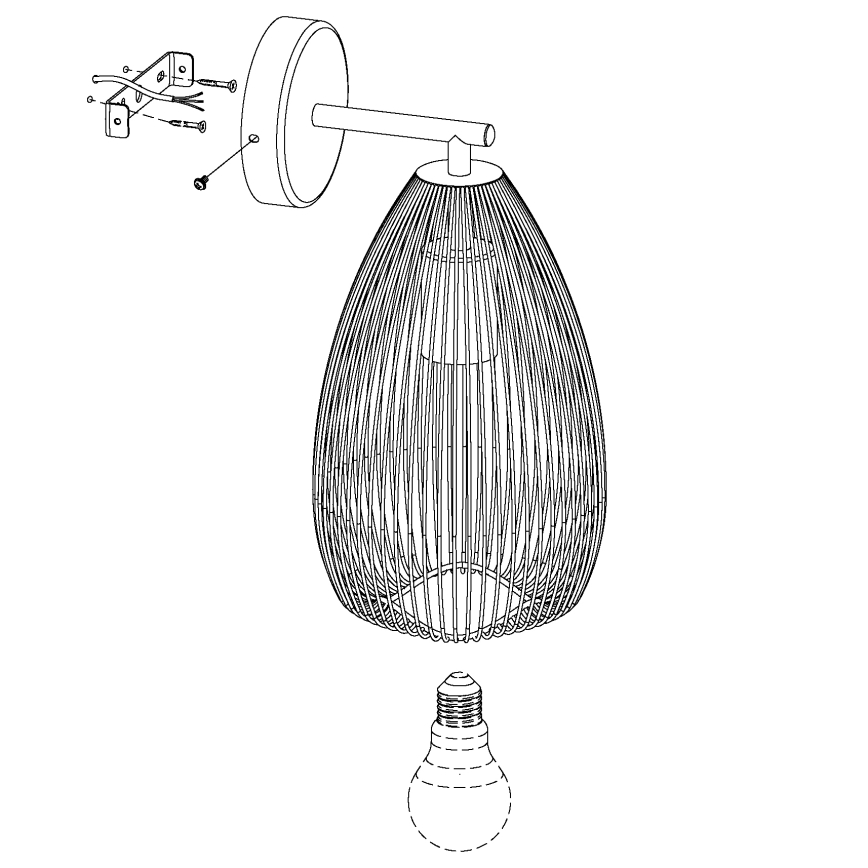 Eglo - Luz de parede 1xE27/60W/230V