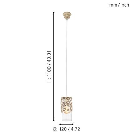 Eglo - Candelabro 1xE27/60W/230V