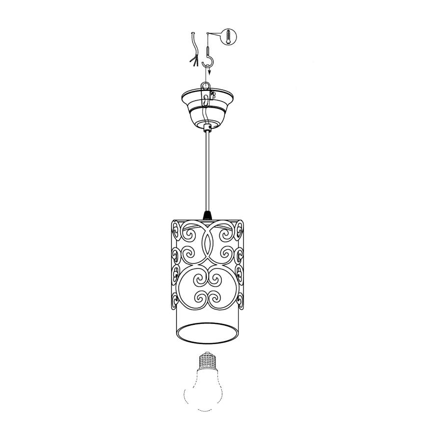 Eglo - Candelabro 1xE27/60W/230V