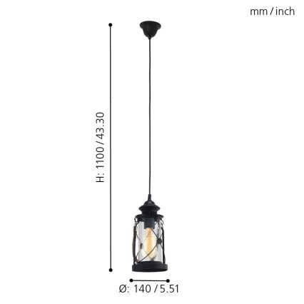 Eglo - Candelabro 1xE27/60W/230V