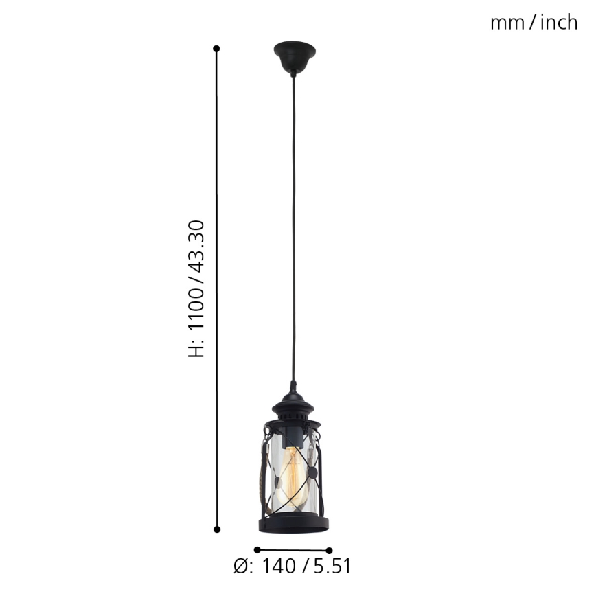 Eglo - Candelabro 1xE27/60W/230V
