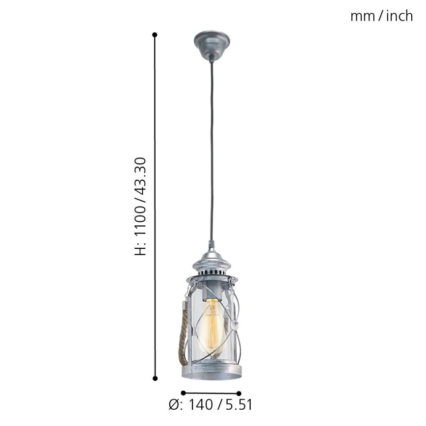 Eglo - Candelabro 1xE27/60W/230V