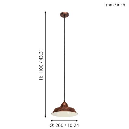Eglo - Candelabro 1xE27/60W/230V