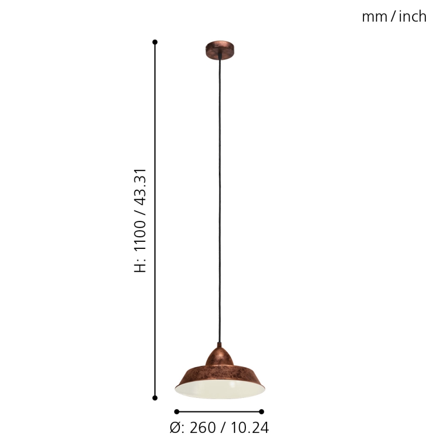 Eglo - Candelabro 1xE27/60W/230V