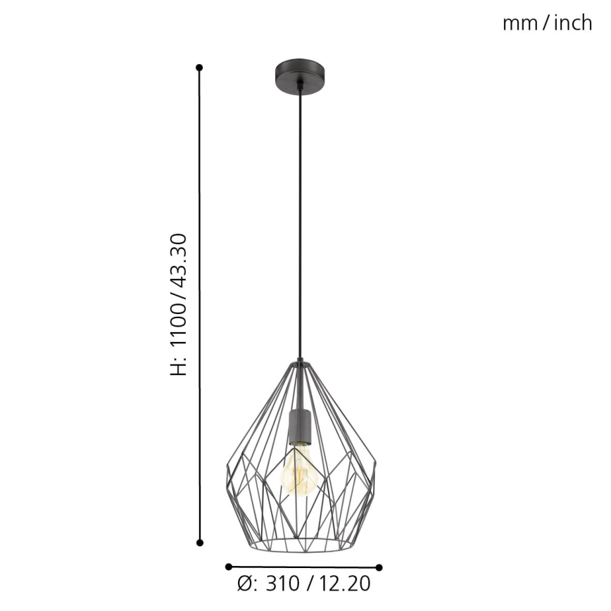 Eglo - Candelabro 1xE27/60W/230V
