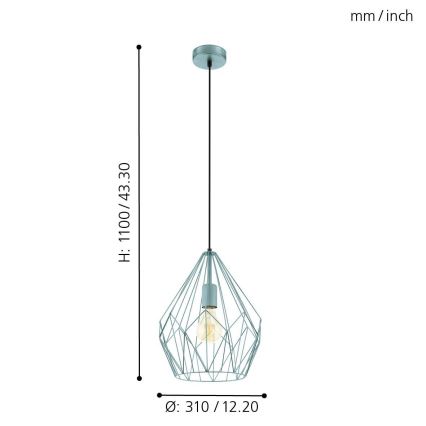 Eglo - Candelabro 1xE27/60W/230V
