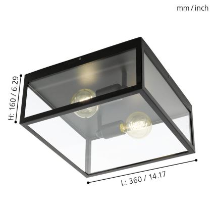 Eglo - Luz de teto 2xE27/60W/230V