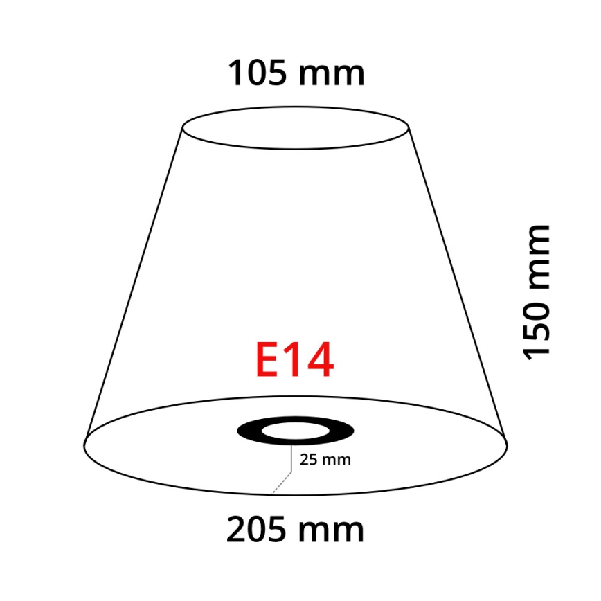 Eglo 49432 - Abajur para candeeiro de pé VINTAGE vermelho bordado E14 diâmetro 20,5 cm