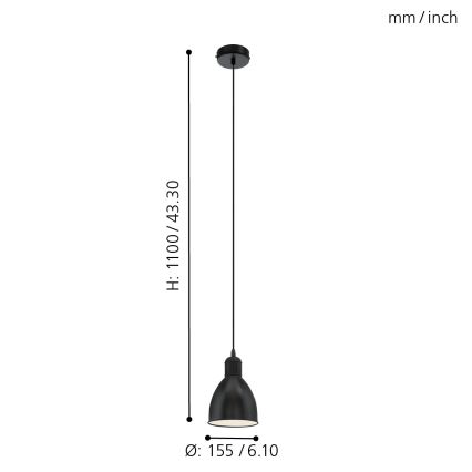 Eglo - Candeeiro 1xE27/60W/230V