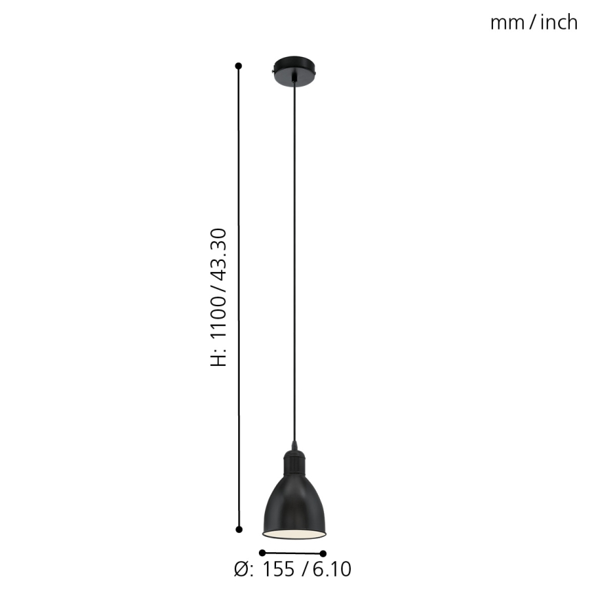 Eglo - Candeeiro 1xE27/60W/230V